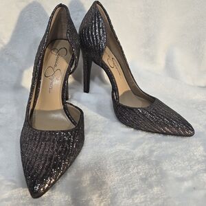 Jessica Simpson Sparkling Black Heels